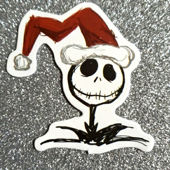 DISNEY Nightmare Before Christmas Waterproof Sticker Jack Santa hat - Picture 1 of 7